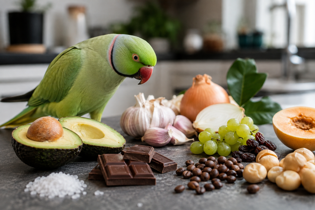 Toxic foods for parrots you should avoid and emergency tips